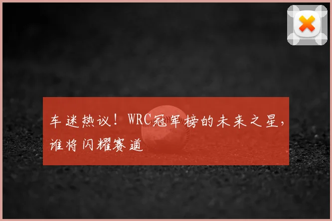 车迷热议！WRC冠军榜的未来之星，谁将闪耀赛道